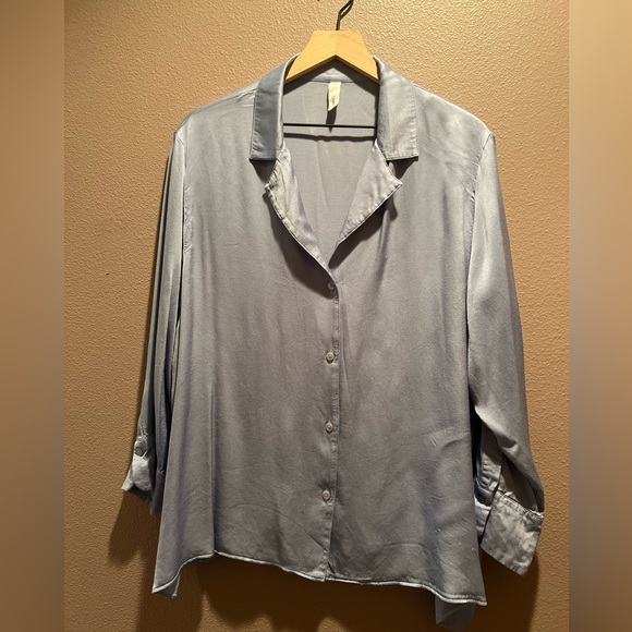MNG MANGO  Matte Satin Button Up Blouse - Picture 7 of 10